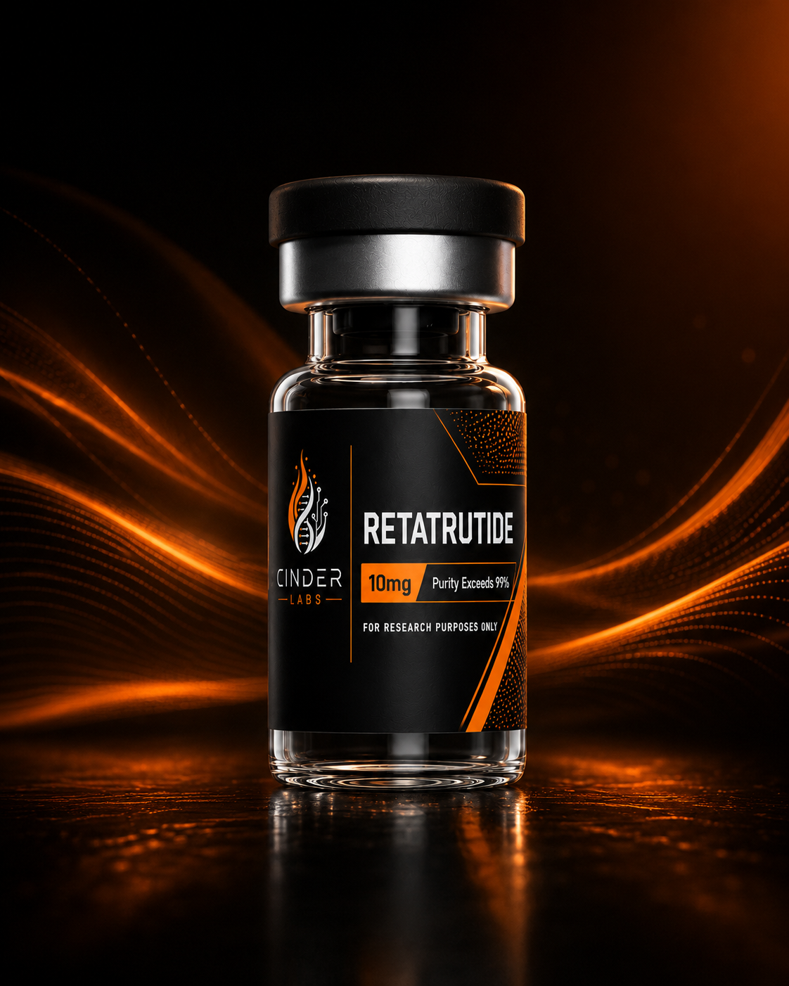 Cinder Labs Retatrutide research vial, 10mg